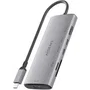 AISENS USB-C Dock 6 en 1 con HDMI 4K, USB-A y USB-C 10G, Gris